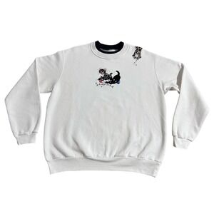 TOP STITCH Morning Sun Kitty Cat Sweatshirt Grandma Embroidered Christmas Large